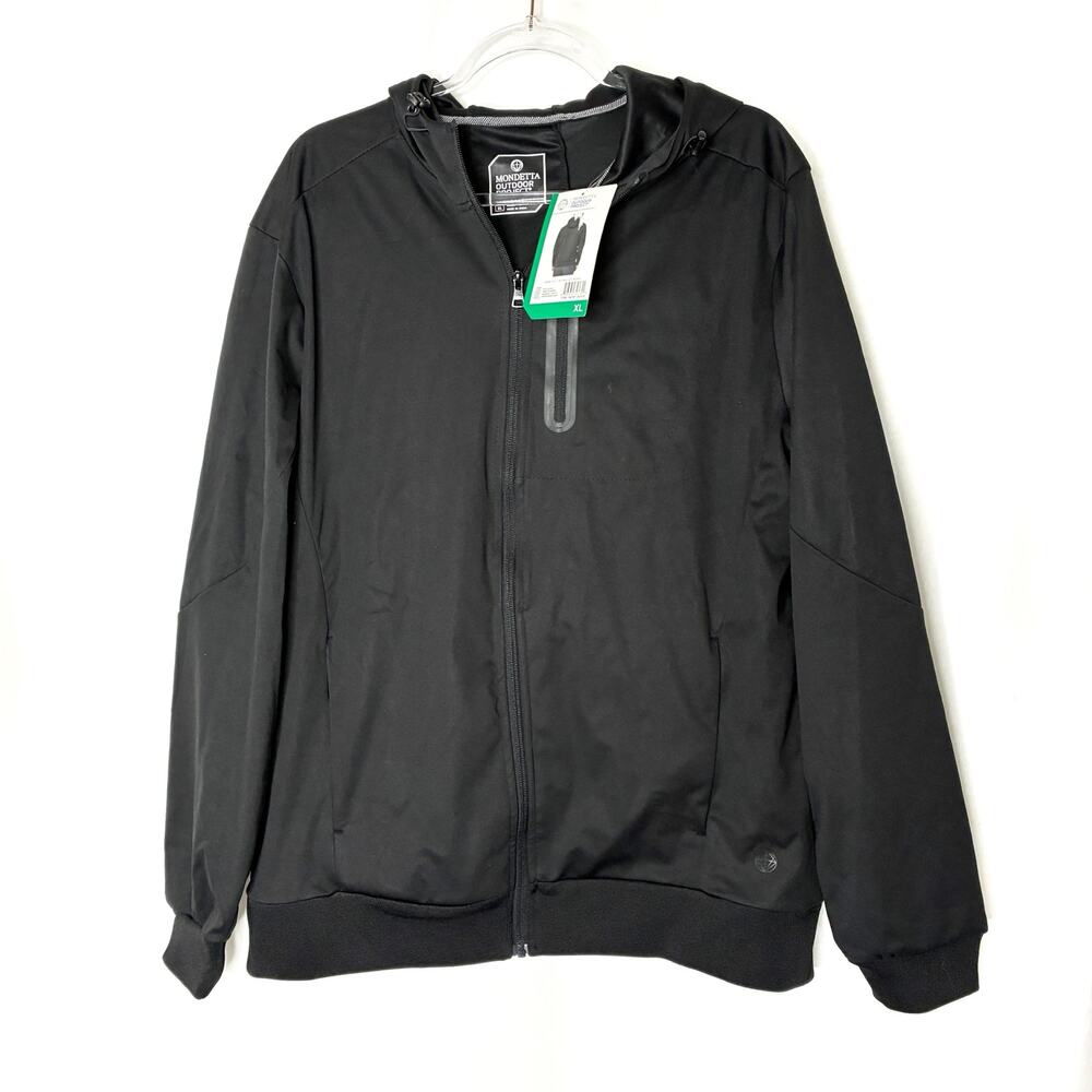 Mondetta Outdoor Black Full Zip Athletic Hoodie 100% Polyester NWT Mens XL